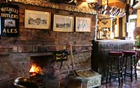 Interior of a canalside pub